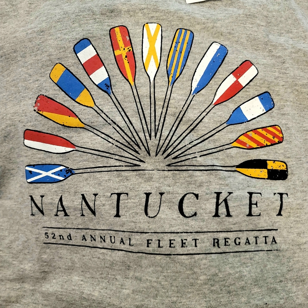 New! J. Crew sz Medium M Nantucket Oars Graphic Gray T-shirt Top Tee NWT - Picture 2 of 11